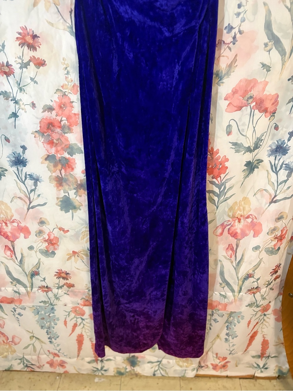 Vintage Elegant Royal Purple Velvet Slip Dress - Picture 4 of 13